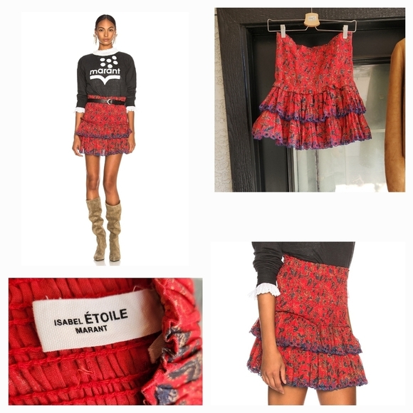 ISABEL MARANT‎ "Naomi" Smocked Mini Skirt - Picture 1 of 7